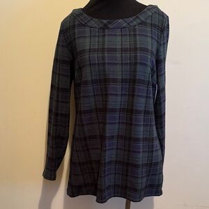 Talbots Petite Plaid 100% Cotton Flannel Shirt